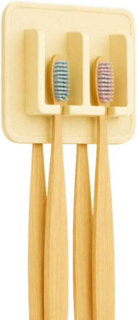 디엔오 탈부착 실리콘 무타공 칫솔 걸이, 베이지, 1개