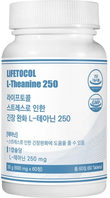 라이프토콜 스트레스 긴장 완화 L 테아닌 250, 60정, 1개 - 쿠팡