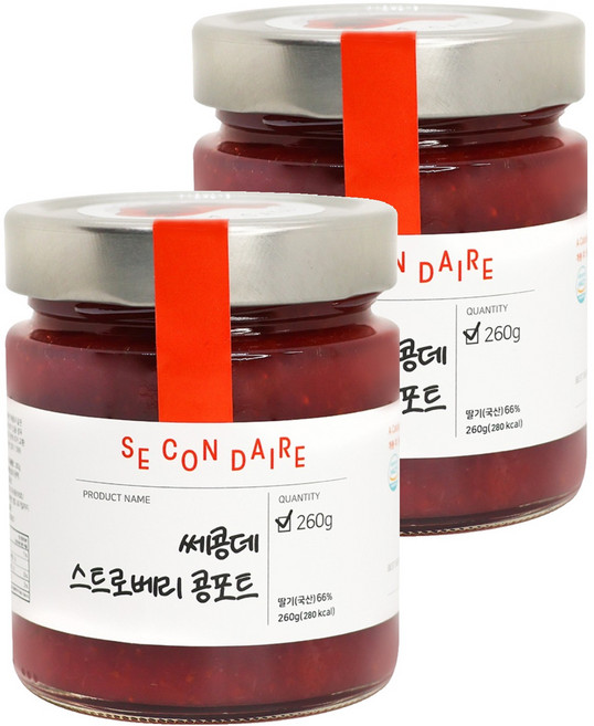 쎄콩데 스트로베리 콩포트, 260g, 2개