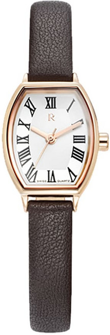 ROMANSON 女款半圓形皮革手錶 RWRLLL1B2700RGWH0