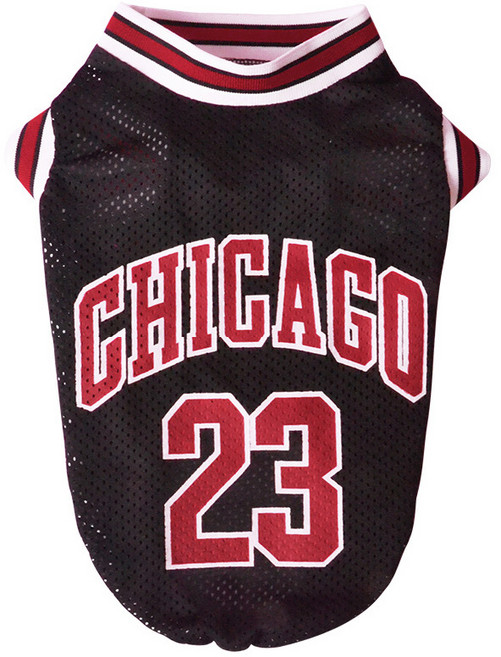 펫보스 반려동물 메쉬 스포츠 민소매 유니폼 저지 티셔츠, 블랙, 1개