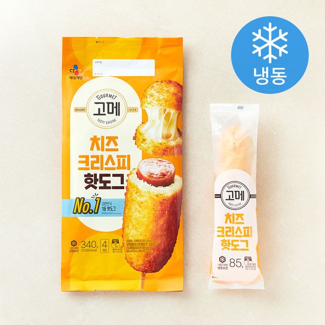 고메 치즈크리스피 핫도그 (냉동), 85g, 4개입, 1개