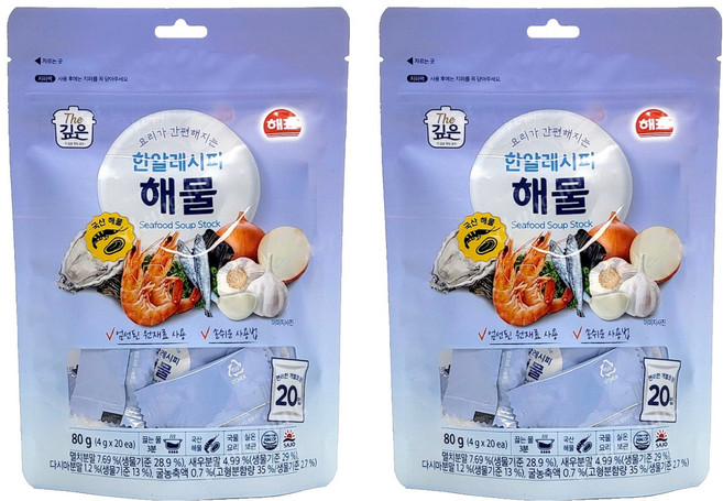 해표 한알레시피 해물, 80g, 2개