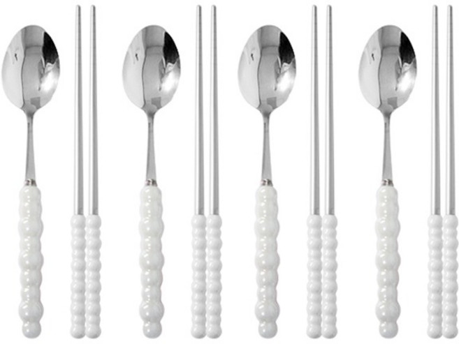 S180 버블 4인 수저 세트, 1세트, 화이트