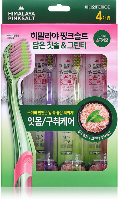 히말라야핑크솔트 담은 칫솔 그린티, 4개입, 1개