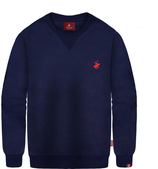 비버리힐스폴로클럽 남녀공용 타임리스 자수로고 특양면 맨투맨 티셔츠 CPL9T00