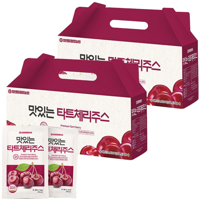 참앤들황토농원 맛있는 타트체리주스, 2.1L, 2개