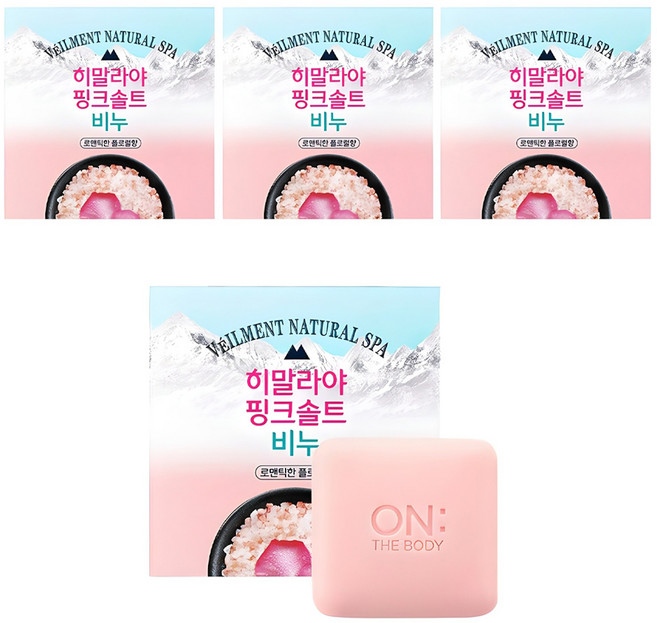 히말라야핑크솔트 비누 로맨틱한 플로럴향, 90g, 4개