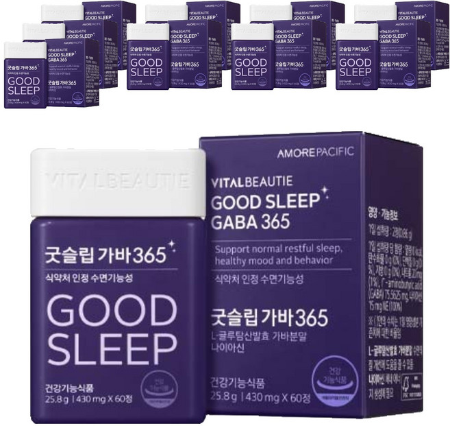 바이탈뷰티 굿슬립 가바365, 60정, 10개