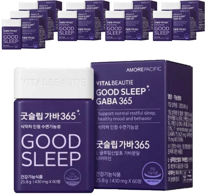 바이탈뷰티 굿슬립 가바365, 60정, 10개 - 쿠팡