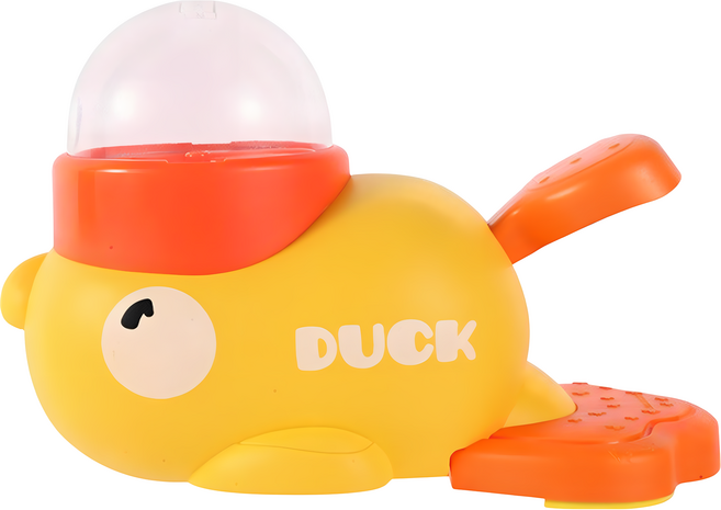 毛皇上 小黃鴨發射漏食器, 1個, 黃色