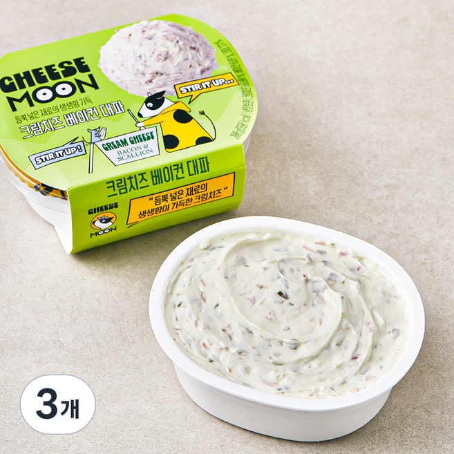치즈문 크림치즈 베이컨 대파, 200g, 3개