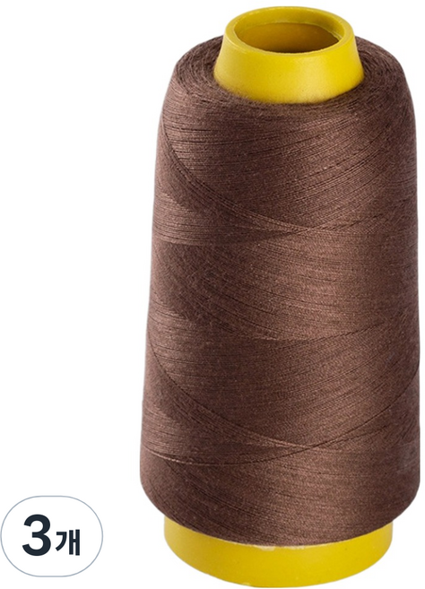 앙플러스 폴리 스티치 40수 2합사 재봉사 실, 브라운, 3개