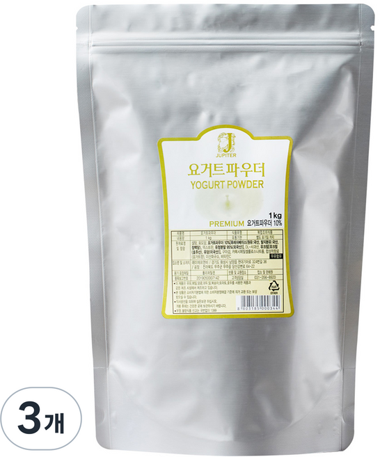 Jupiter 優質優格粉, 1kg, 3개, 1개입