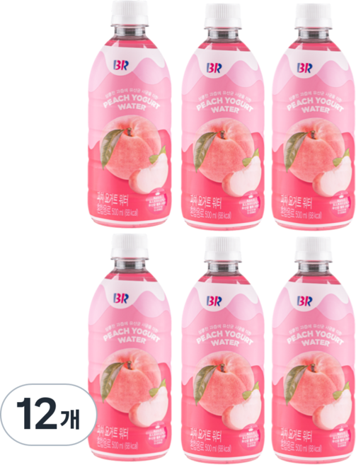 baskiN robbiNs 蜜桃優格果汁水, 500ml, 12瓶