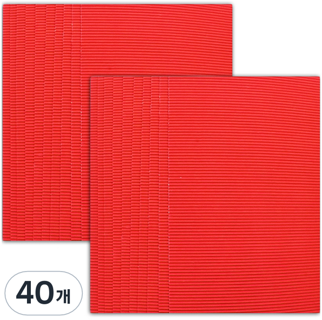 마다꾸미 컬러 골판지, 10 레드, 40개