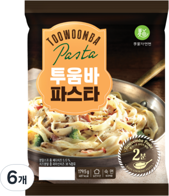 이가자연면 투움바파스타, 179.5g, 6개