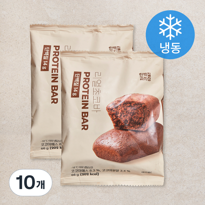 단백질과자점 리얼초코바 (냉동), 66g, 1개입, 10개
