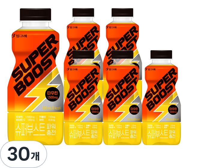 빙그레 슈퍼부스트 파워충전, 500ml, 30개