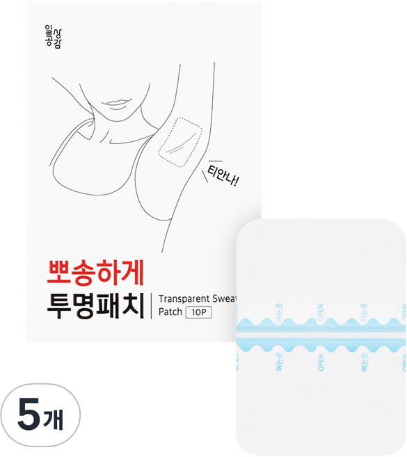 일상공감 뽀송하게 투명패치 10p, 5개