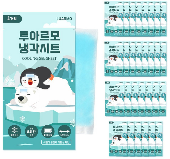 루아르모 쿨링 시트 패치 붙이는 쿨패치 열 냉각 해열시트, 1개입, 30개