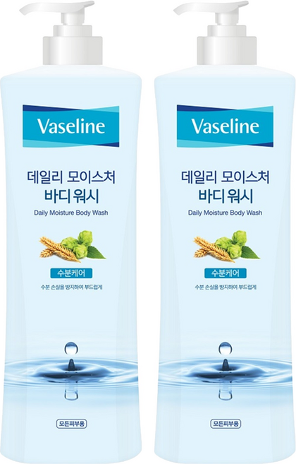 바세린 데일리 모이스처 바디워시, 800ml, 2개