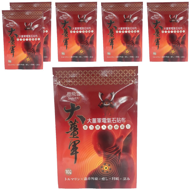 SnowIOU 樹飛雪 大薑軍電氣石貼布 舒緩疲勞 天然草本配方, 6包, 10片