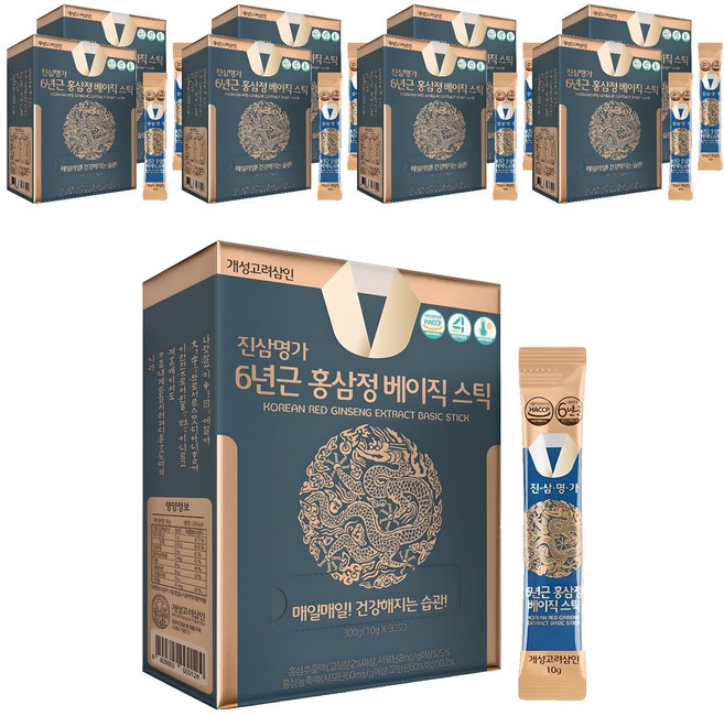 개성고려삼인 진삼명가 6년근 홍삼정 베이직 스틱, 300g, 9개