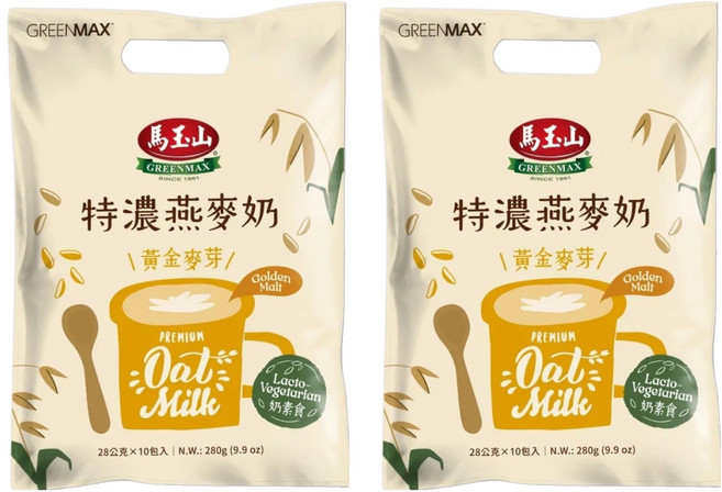 馬玉山 特濃燕麥奶黃金麥芽 10包, 28g, 2袋