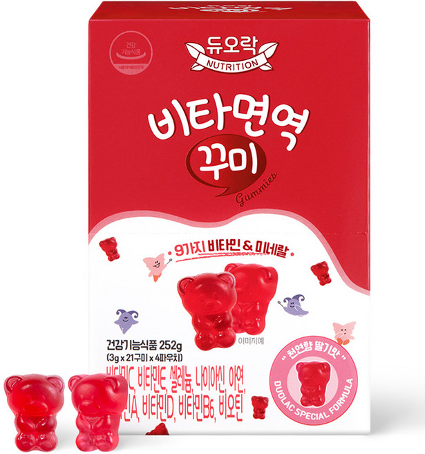 듀오락 비타면역 꾸미 비타민 젤리, 84정, 1개