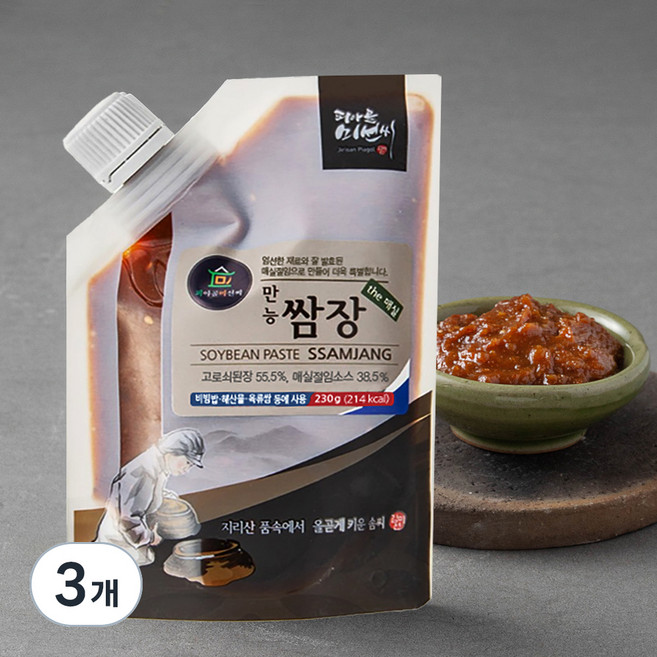 피아골미선씨 휴대가 간편한 파우치형 만능쌈장, 230g, 3개