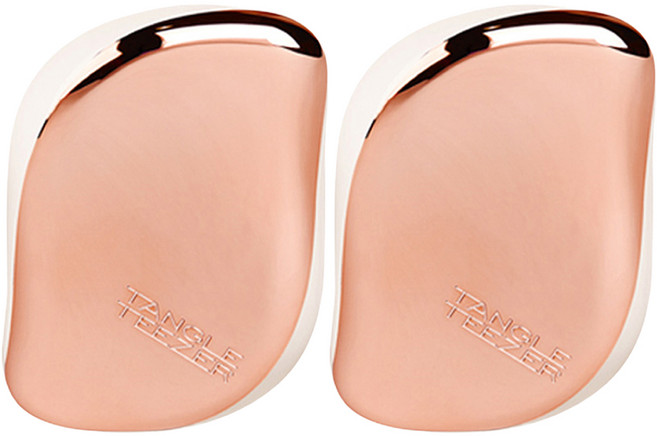 탱글티저 컴팩트 스타일러 헤어브러쉬, 로즈골드 + 아이보리, 2개