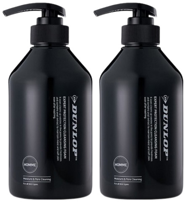 던롭 남성용 엑스퍼트 프로텍션 클렌징폼, 500ml, 2개