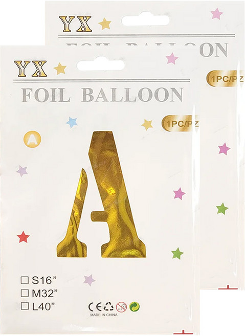 HAPPY BIRTHDAY 字母氣球, 金色, 2組