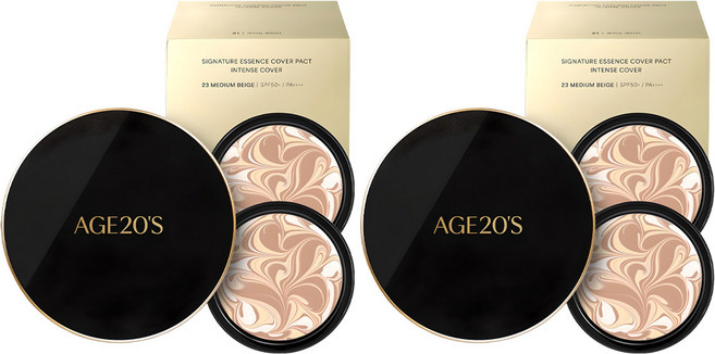 에이지투웨니스 시그니처 에센스 커버 팩트 인텐스 케이스 + 리필 14g 2p 세트, 23호, 2개