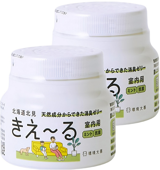 環境大善 純天然消臭劑 果凍型 日本製 薄荷味, 160g, 2罐