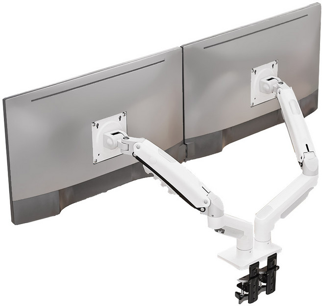 노스바유 NB F160 듀얼 모니터암 거치대, 화이트, 1개