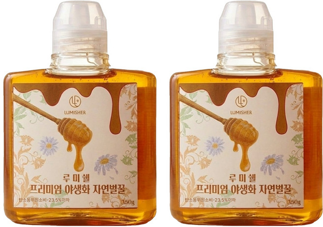 Lumishell 頂級野生花天然蜂蜜, 350g, 2個