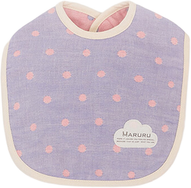 MARURU 五層紗口水圍兜, 莓果協奏曲 紫色 + 粉色, 1入, 1個