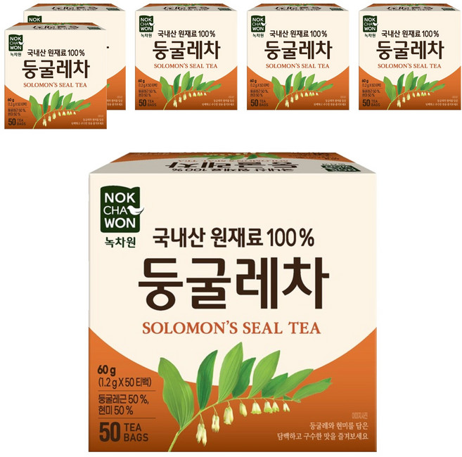 녹차원 국내산 둥굴레차, 1.2g, 50개입, 6개