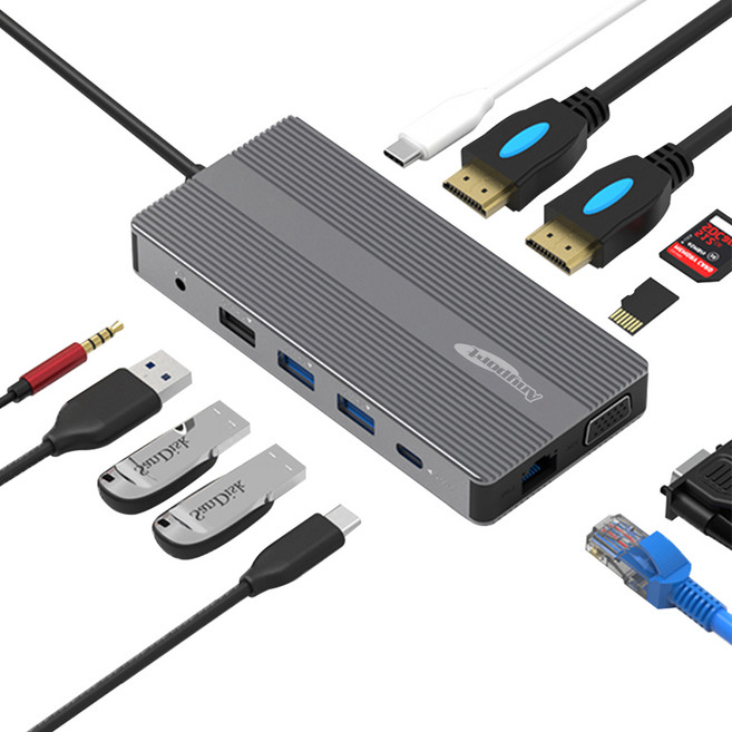 Anyport 12埠 C型 Macbook Samsung DeX 鏡像 USB 集線器 擴充基座 多功能轉接器 集線器 AP-TC121HDL