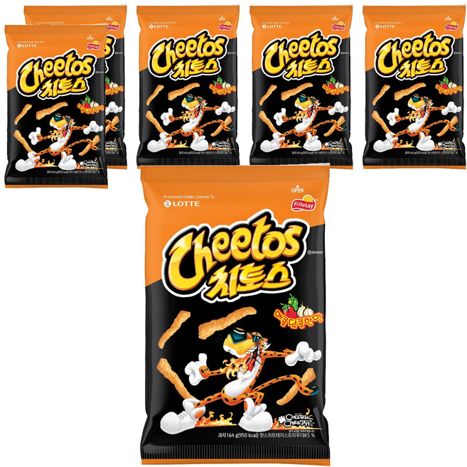 롯데제과 치토스 매콤달콤한맛, 164g, 6개