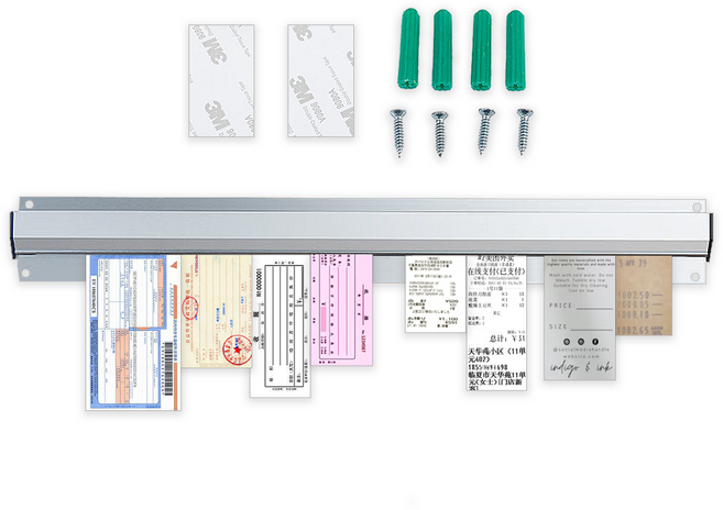 바코젤 오더랙 주문서 고정 레일 30cm + 설치 부속품 세트, 화이트, 1세트