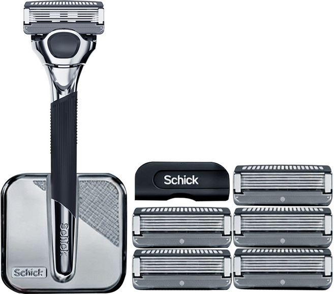 Schick 舒適牌 HYDRO PRO 磁浮刮鬍刀組, 1套, 刀頭 6個 + 刀把 + 底座