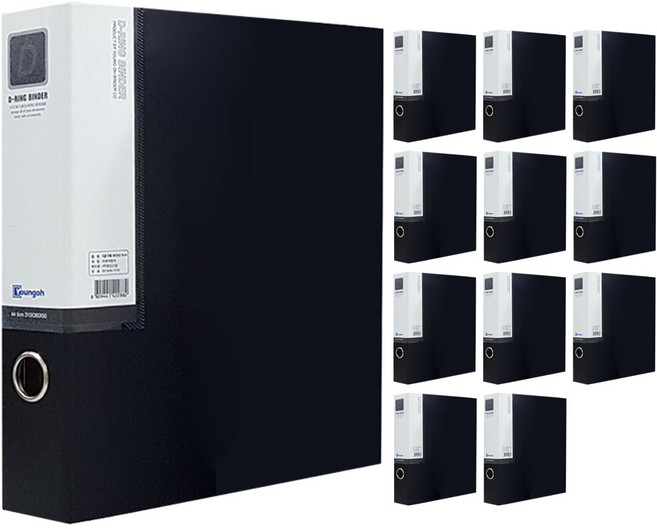 영오 합지 D링 바인더 A4 7cm, 흑색, 12개