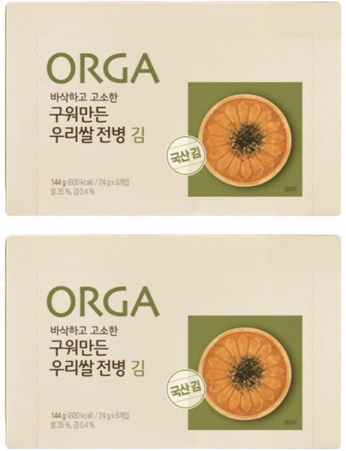 올가홀푸드 구워만든 우리쌀 전병 김, 2개, 김맛, 144g