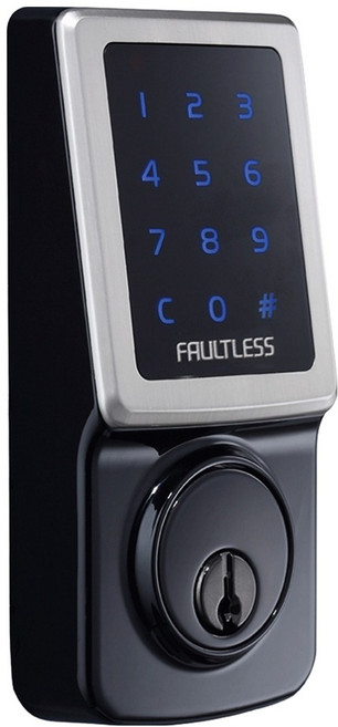 FAULTLESS 加安牌 三合一 卡片/密碼/鑰匙 電子感應觸控門鎖 適用門厚 45~60mm TD-505PC, 孔洞符合可DIY 安裝