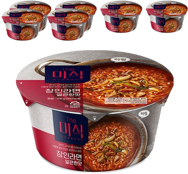 더미식 장인라면 얼큰한맛 컵 106g, 7개