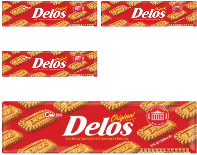 청우식품 델로스 오리지날 쿠키, 315g, 4개