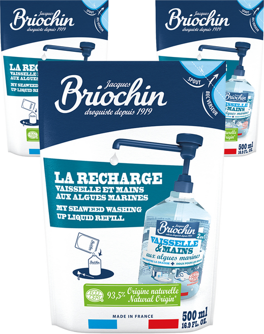 브리오신 식품용 기구 용기용 주방세제 리필, 500ml, 3개